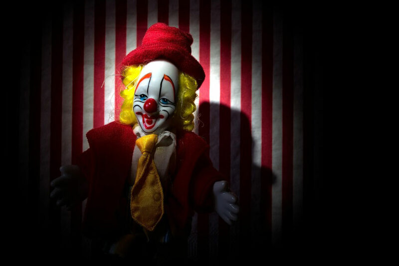Scary clown doll
