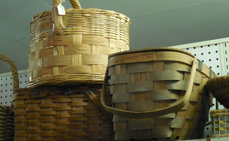 Empty wooden baskets