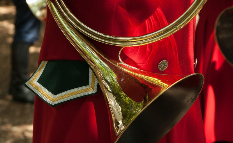 Golden horn and red uniform