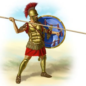 Warrior with a spear illustration