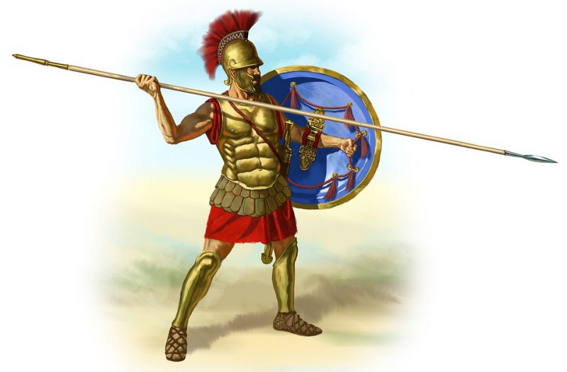 Warrior with a spear illustration