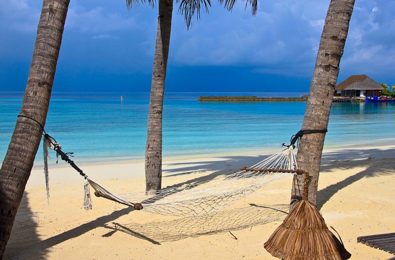 Hammock on a tropical beach