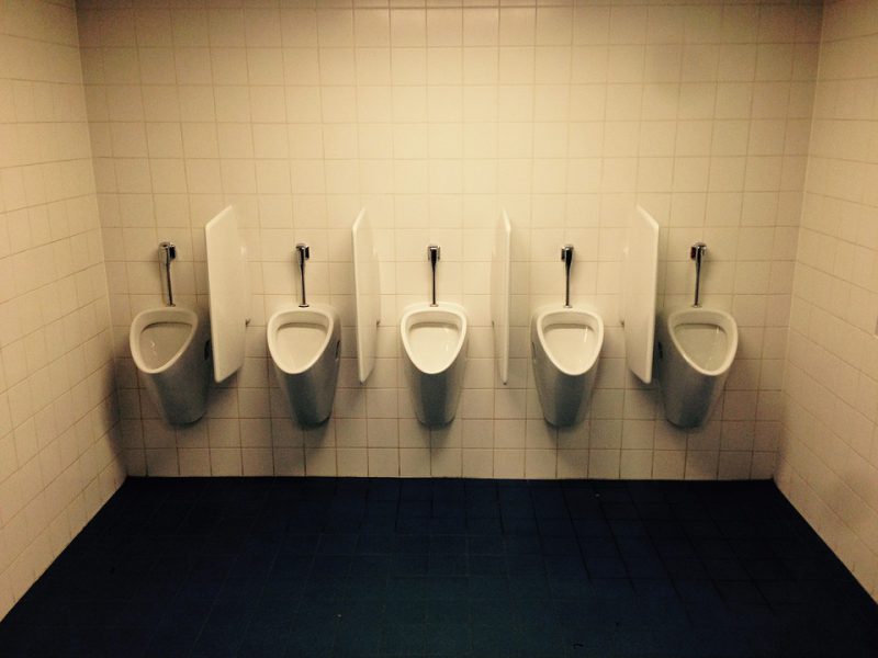 Urinals row in a mall