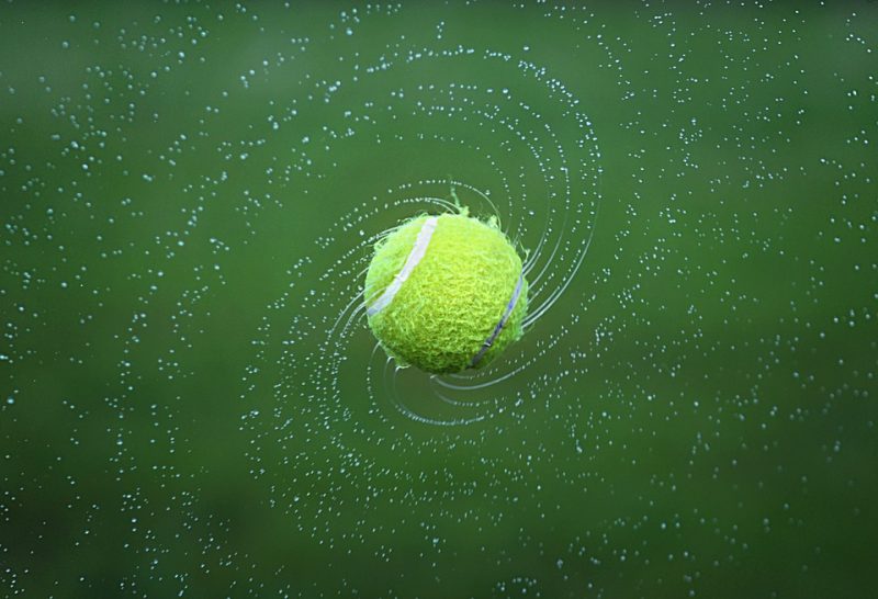 Wet tennis ball
