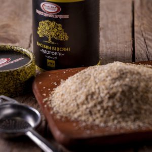 Bran on a kitchen table