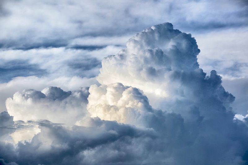 Clouds bellow airplane