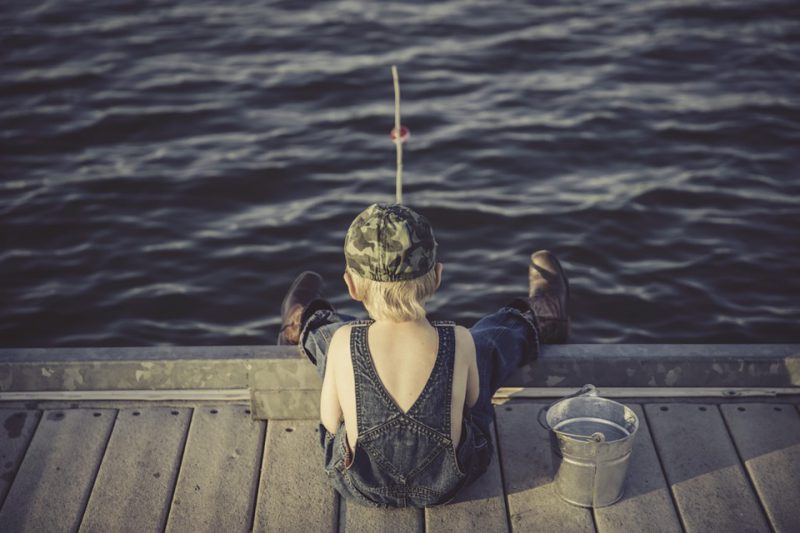 Little boy fishing