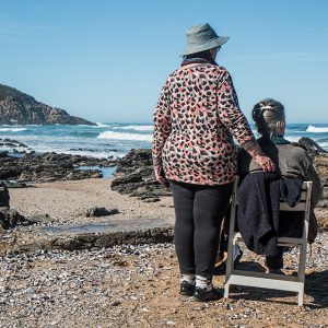 Elderly people on a beach