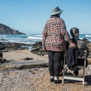 Elderly people on a beach