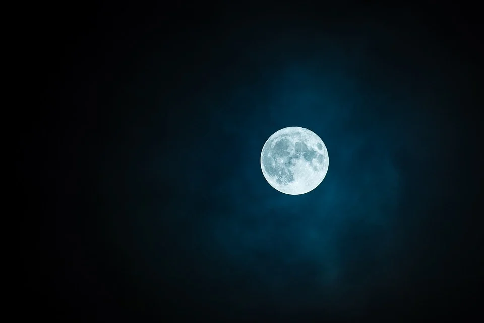 Full moon during the night