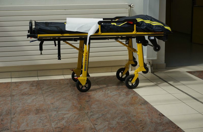 Empty stretcher in a hospital