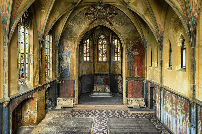 The altar of the old church