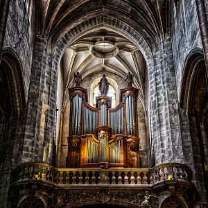 The organ in the cathedral