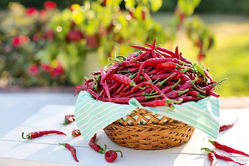 A basket full of red pepperoni