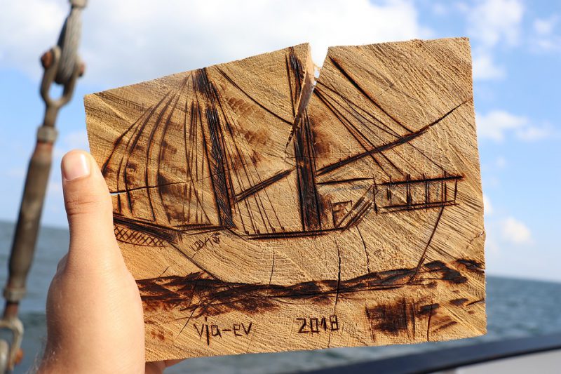 Woodcut of a ship