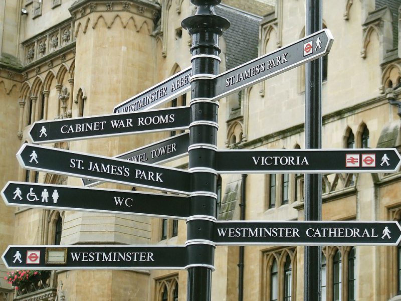Signpost in the city