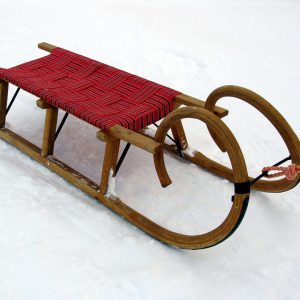 Sleds in the snow