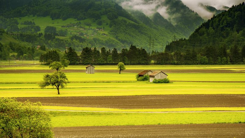 A village in a valley