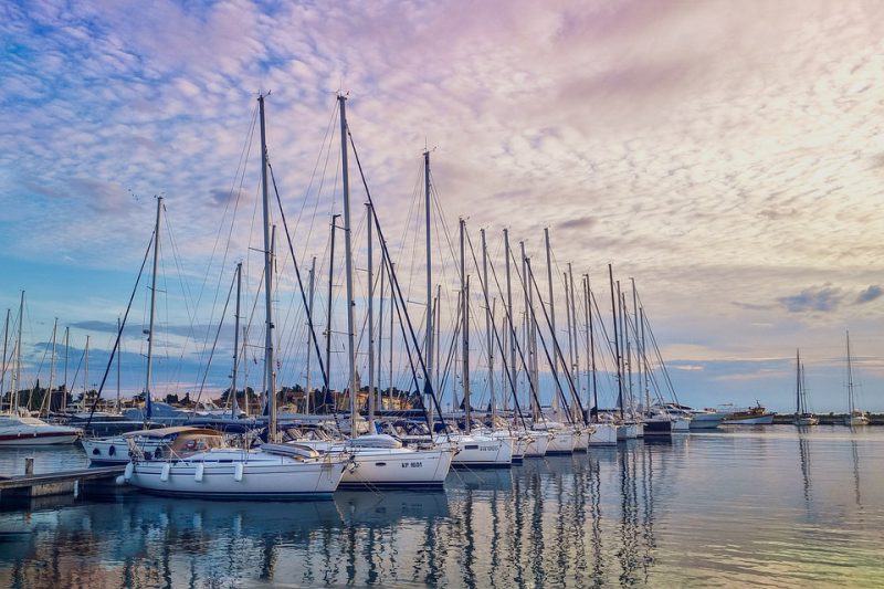 Port with yachts