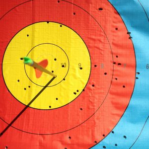 Arrow stuck in the target