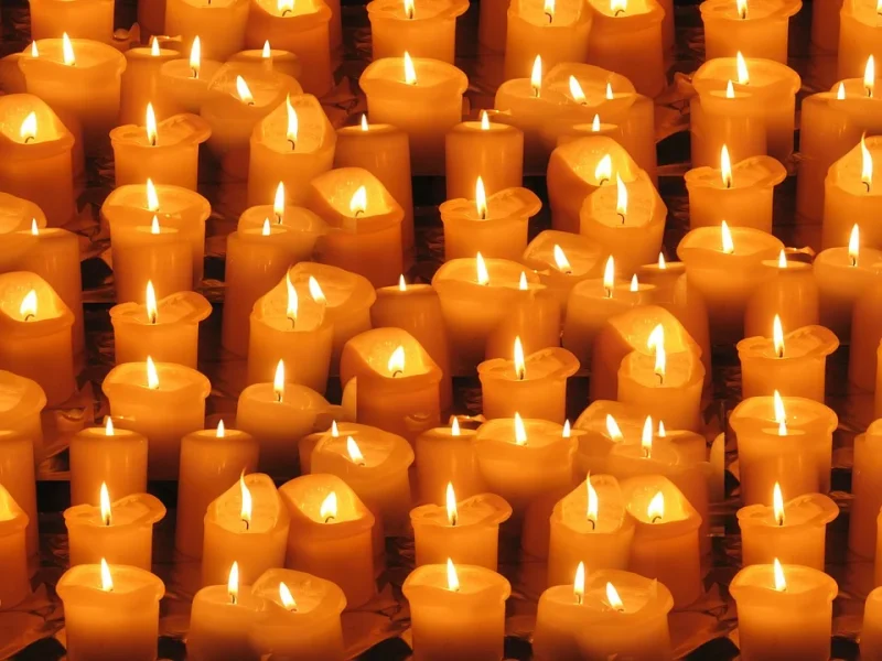 Lighted candles