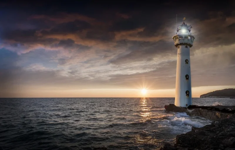 Lighthouse on the seashore
