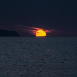 Sunset on the open sea