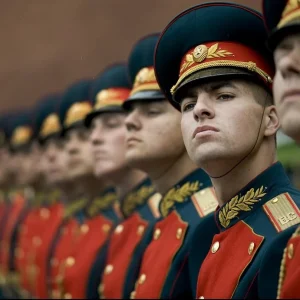 Picture of soldiers in formal line