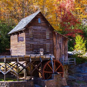 An old wooden mill with a water wheel