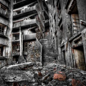 Old and damaged buildings