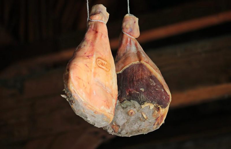 Hanging ham drying