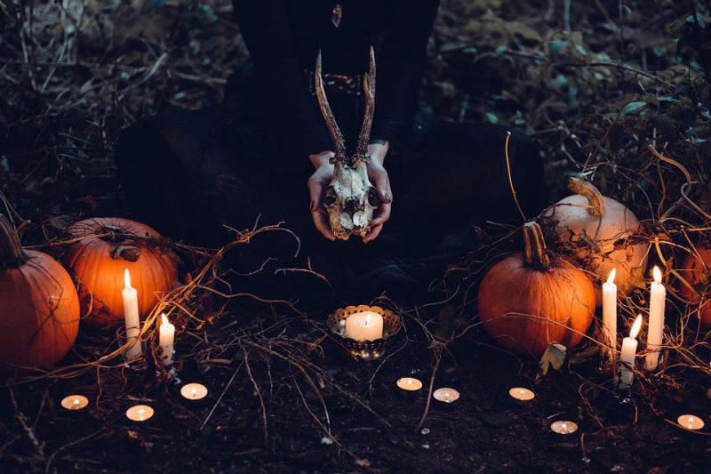 The witch performs the ritual