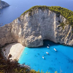 Navajo beach and bay in Greece