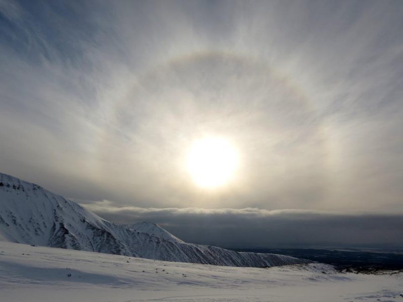 Sky above snowed mountins