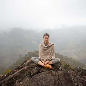 Yoga on a mountain